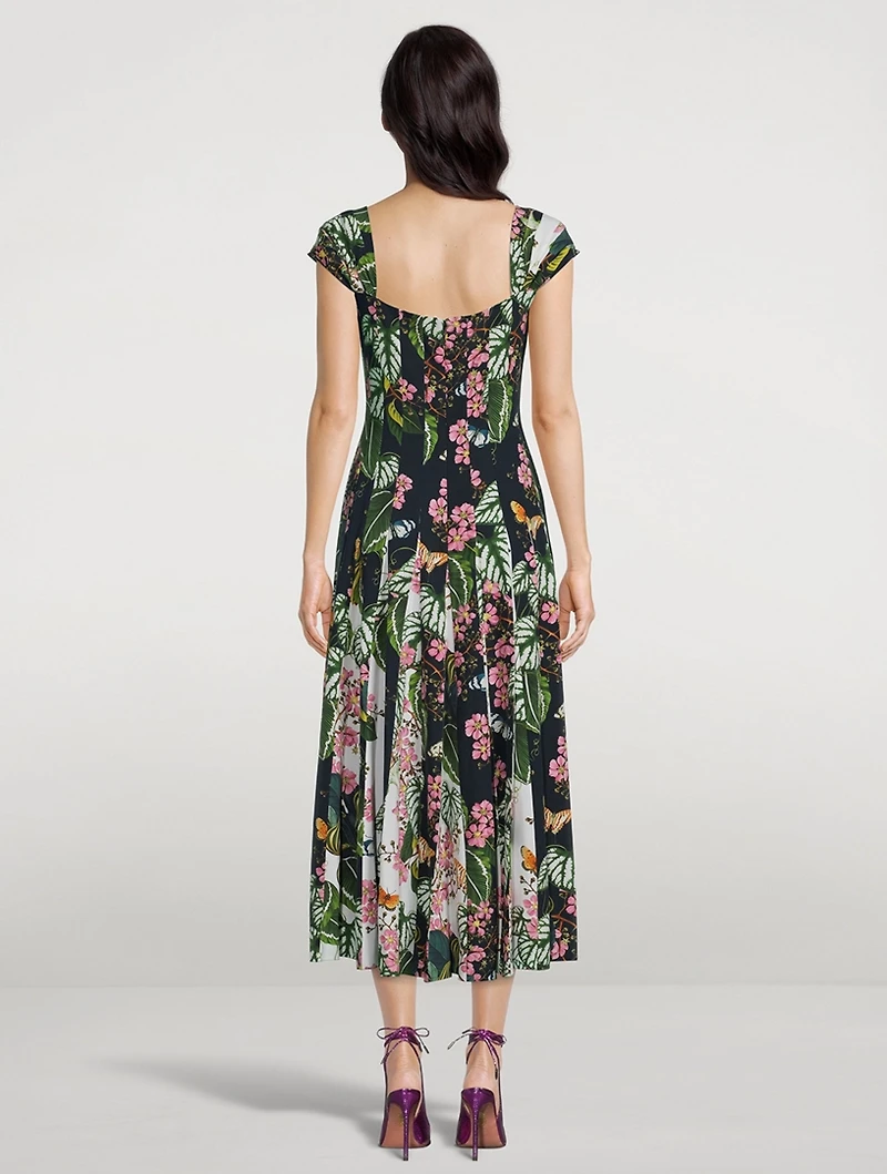 Cady Inset Midi Dress Mixed Botanical Print