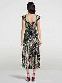 Cady Inset Midi Dress Mixed Botanical Print