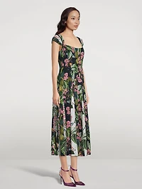 Cady Inset Midi Dress Mixed Botanical Print