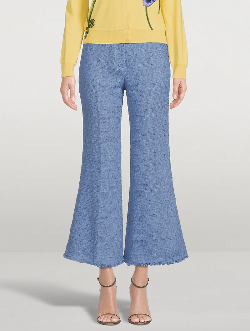 Tweed Crop Flared Pants