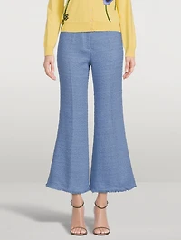 Tweed Crop Flared Pants
