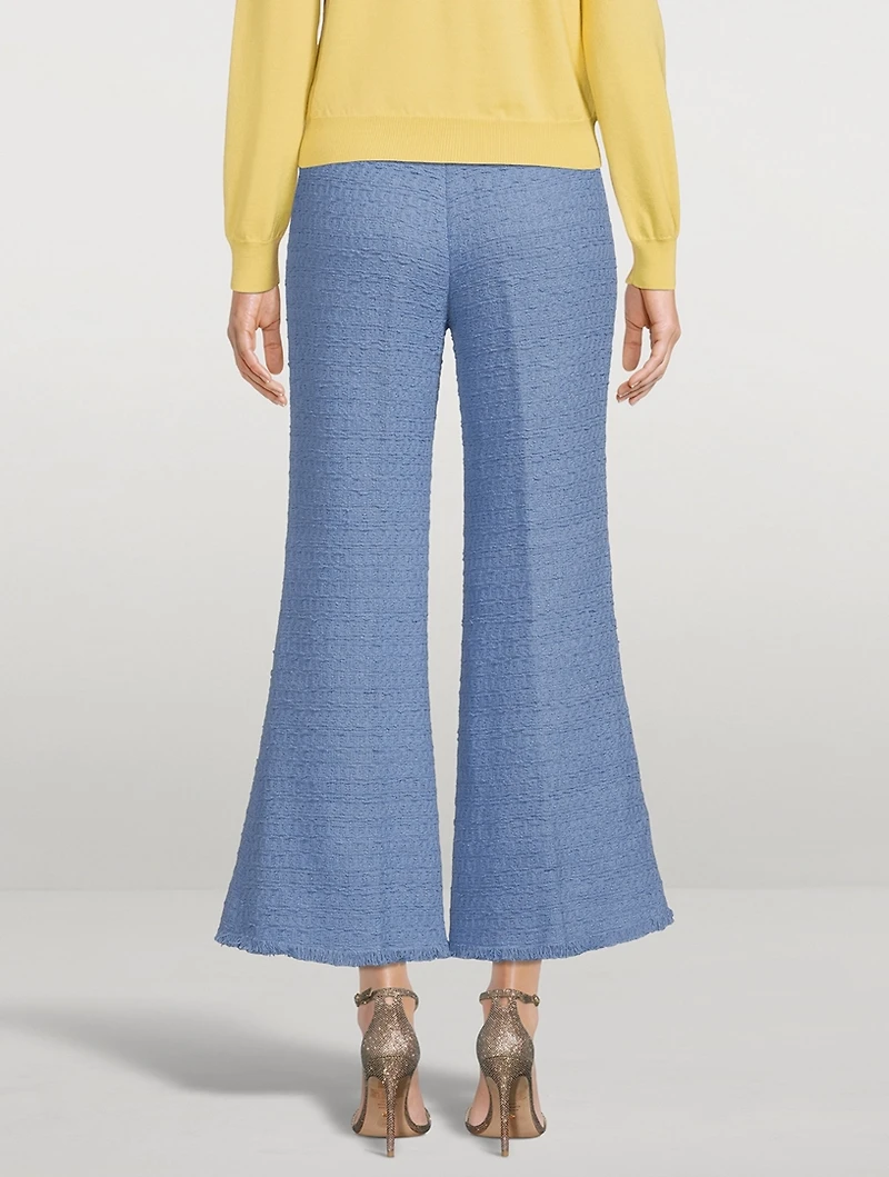 Tweed Crop Flared Pants