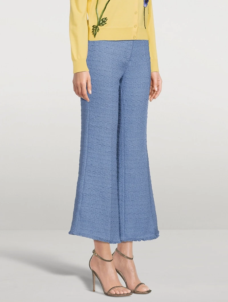 Tweed Crop Flared Pants
