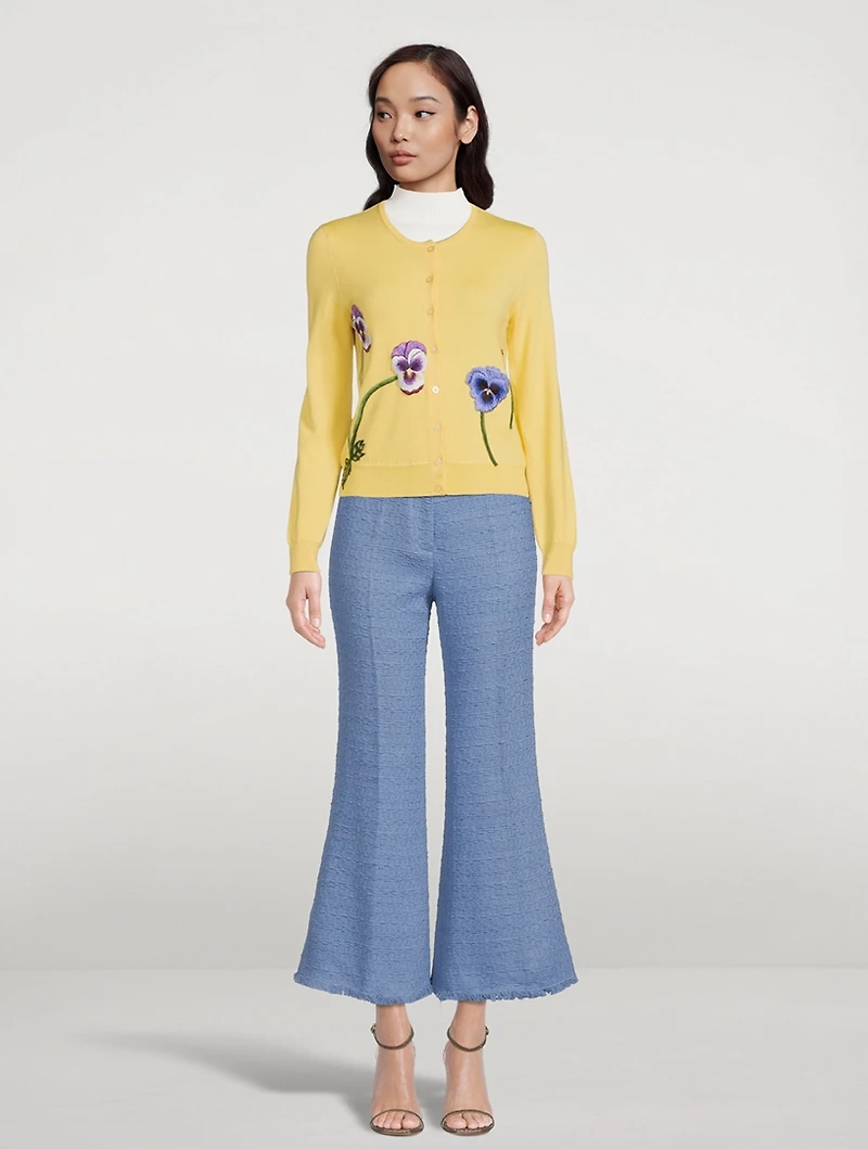 Tweed Crop Flared Pants