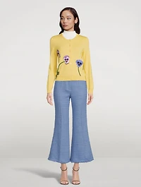 Tweed Crop Flared Pants