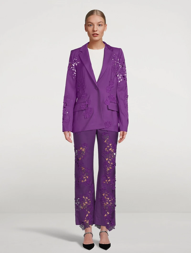 Floral Guipure Inset Blazer