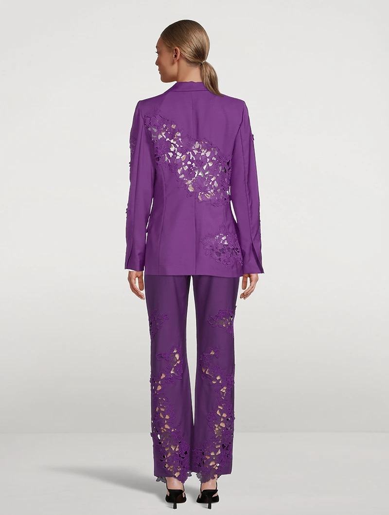 Floral Guipure Inset Blazer
