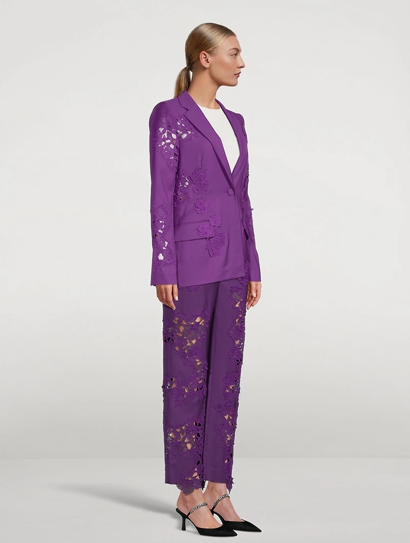 Floral Guipure Inset Blazer