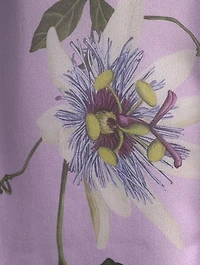 Chiffon Tie-Neck Blouse Passionflower Print