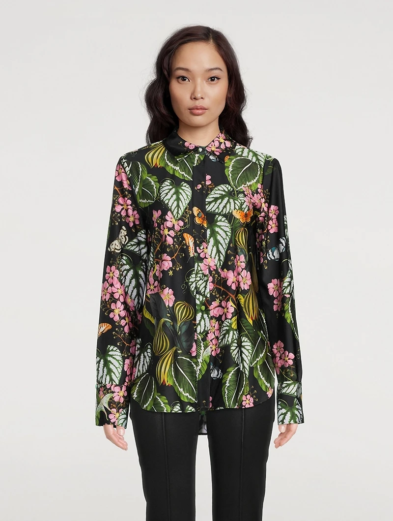 Jersey Blouse Mixed Botanical Print