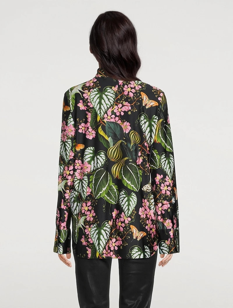 Jersey Blouse Mixed Botanical Print