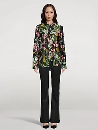 Jersey Blouse Mixed Botanical Print