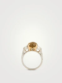 Cat's Eye Chrysoberyl Ring With Diamonds