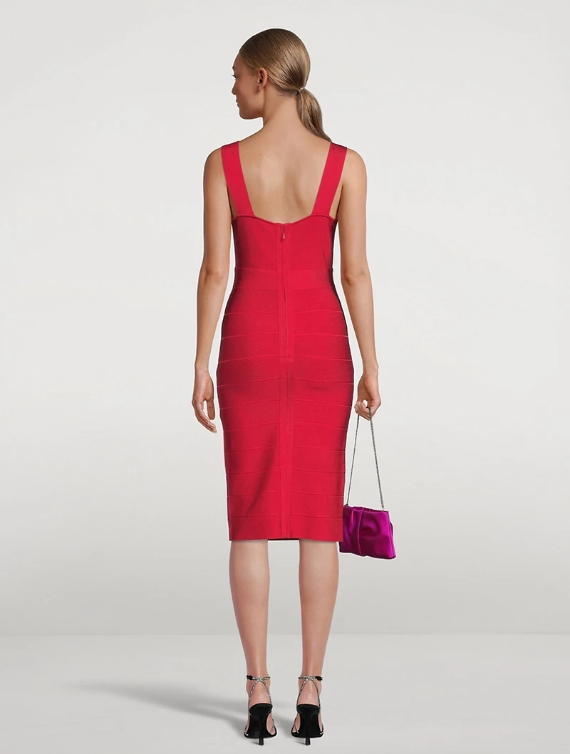 Icon Deep V-Neck Midi Dress