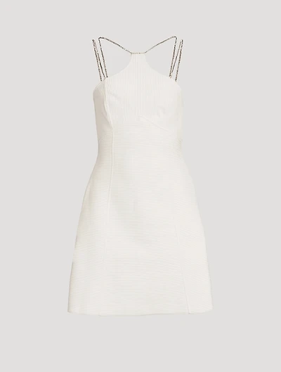 Ottoman Mini Dress With Crystal Chain