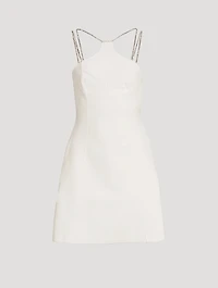 Ottoman Mini Dress With Crystal Chain