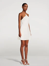 Ottoman Mini Dress With Crystal Chain