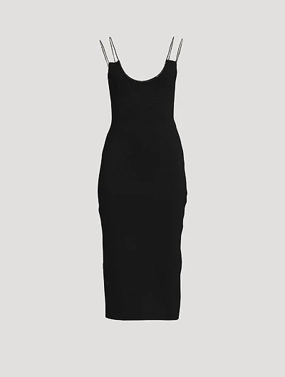 Ottoman Midi Dress With Crystal Chain