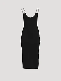 Ottoman Midi Dress With Crystal Chain