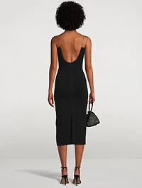 Ottoman Midi Dress With Crystal Chain