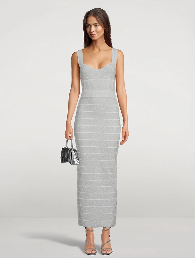 Textured Lurex Sweetheart Gown