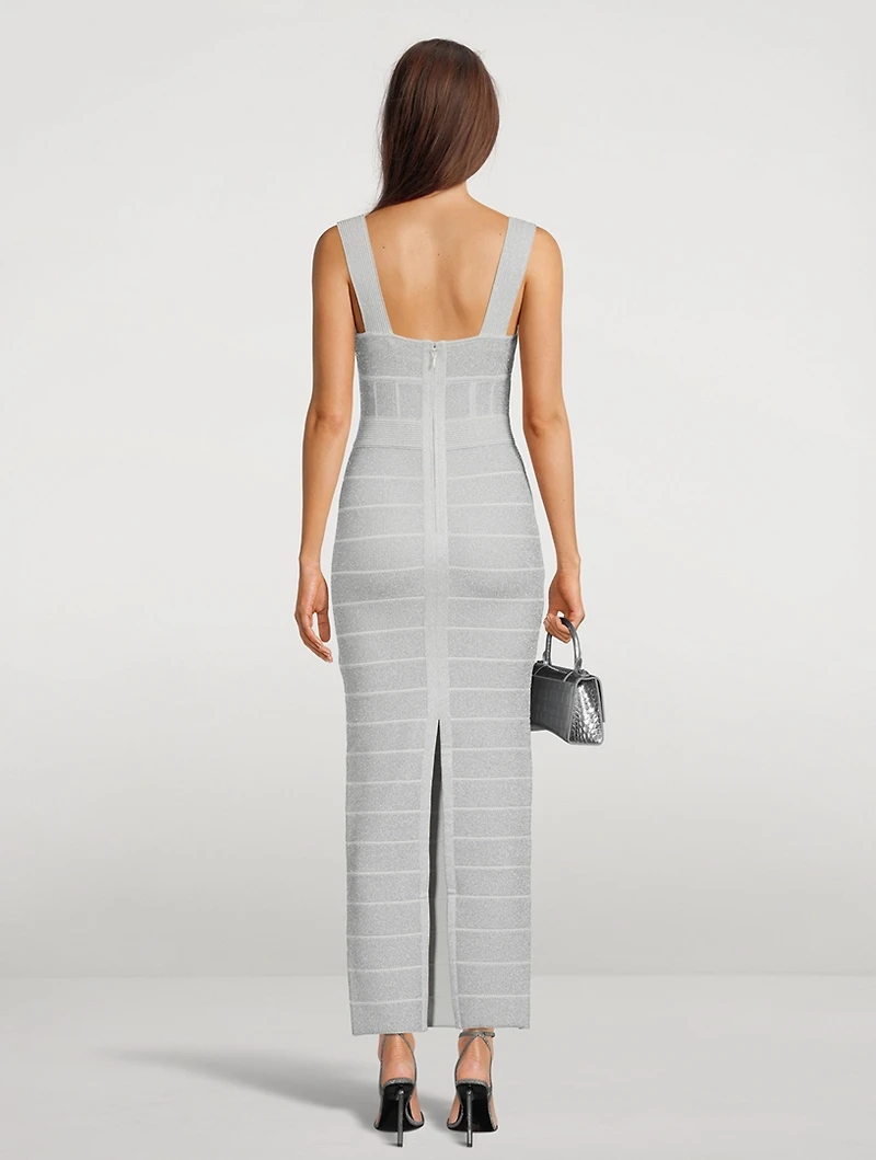 Textured Lurex Sweetheart Gown
