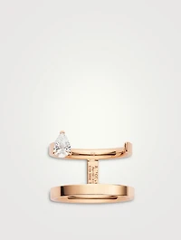 Serti Sur Vide 18K Rose Gold Ring With Diamond
