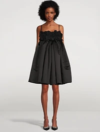 Andra Baby Doll Dress With Floral Appliqué