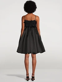 Andra Baby Doll Dress With Floral Appliqué