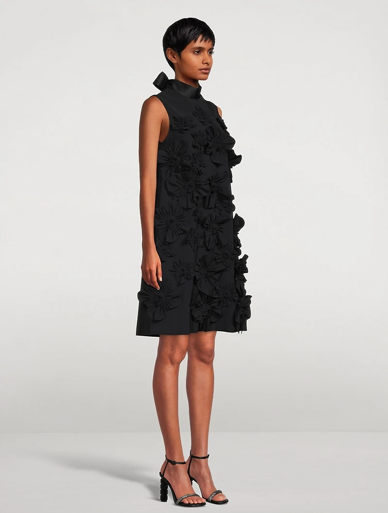 Quince Shift Dress With Floral Appliqué