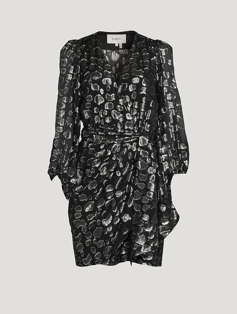 Ginger Silk Jacquard Wrap Dress