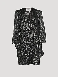 Ginger Silk Jacquard Wrap Dress