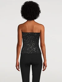 Puck Glitter Strapless Knit Top