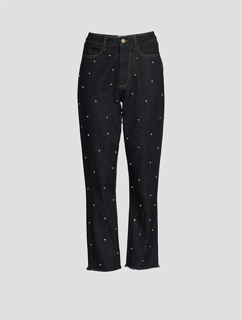Libby Beaded Straight Jeans