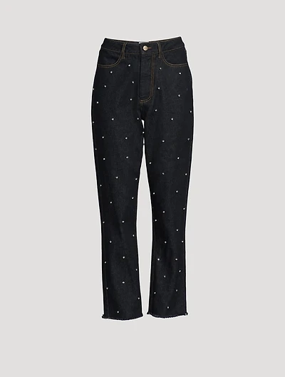 Libby Beaded Straight Jeans