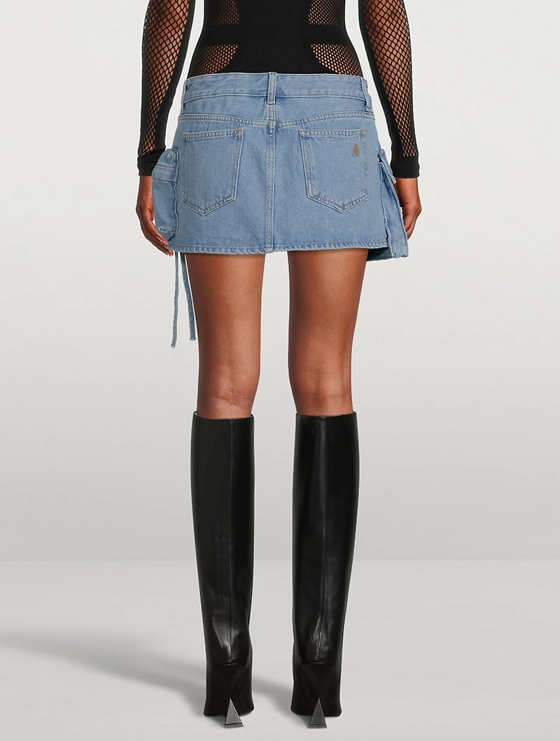 Fay Cargo Denim Mini Skirt