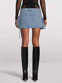Fay Cargo Denim Mini Skirt