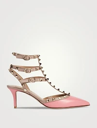 Rockstud Leather Ankle-Strap Pumps