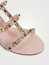 Rockstud Raffia Heeled Mules