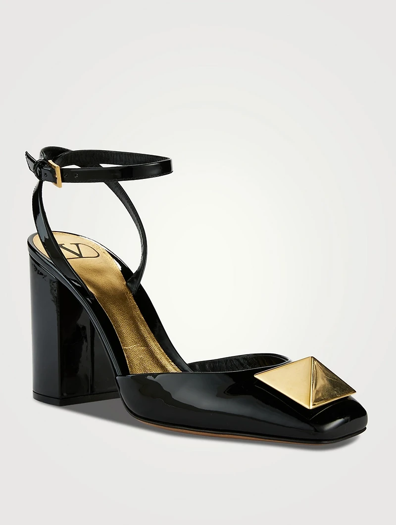 One Stud Patent Leather Pumps