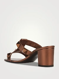 Roman Stud Metallic Leather Mules