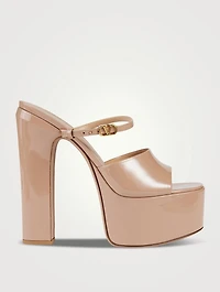 Tan-Go Patent Leather Platform Mules