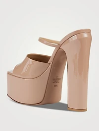 Tan-Go Patent Leather Platform Mules