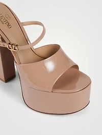 Tan-Go Patent Leather Platform Mules