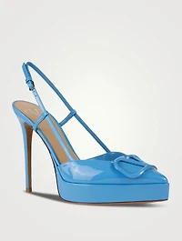 VLOGO Patent Leather Platform Slingback Pumps