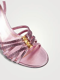 Rockstud Metallic Satin Sandals