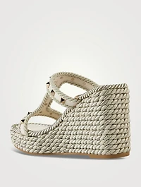 Braided Platform Wedge Mules