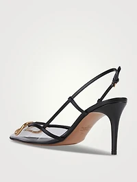 VLOGO PVC And Leather Slingback Pumps