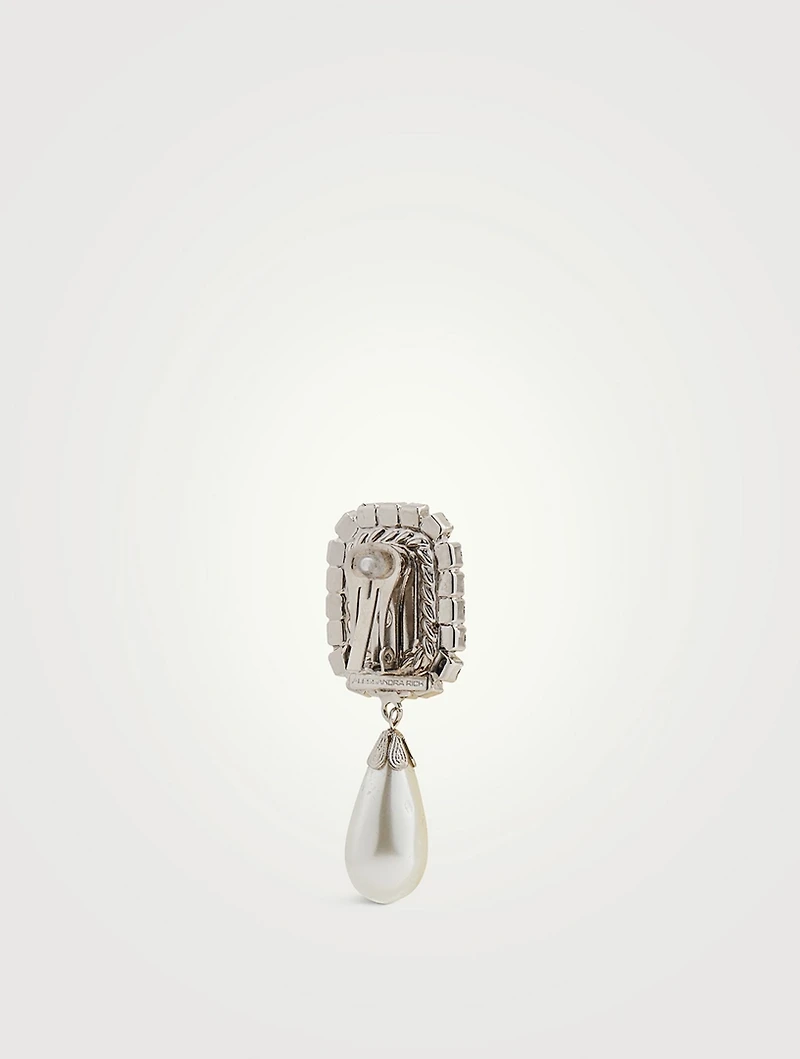 Crystal And Faux Pearl Earrings