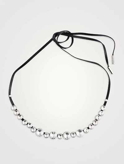 Leather And Crystal Hairpiece